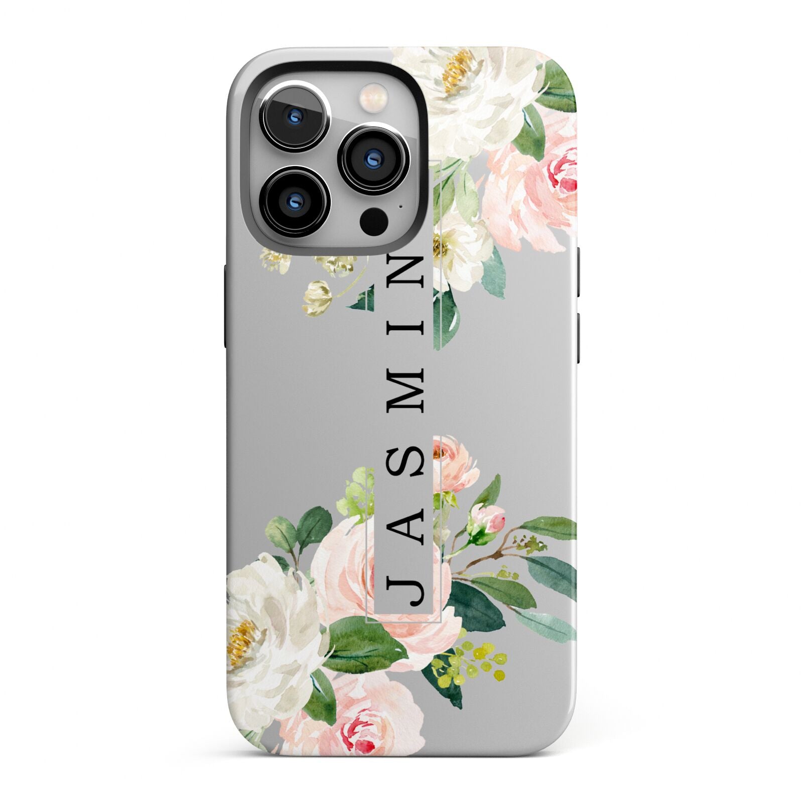 Personalised Floral Wreath with Name iPhone 13 Pro Full Wrap 3D Tough Case