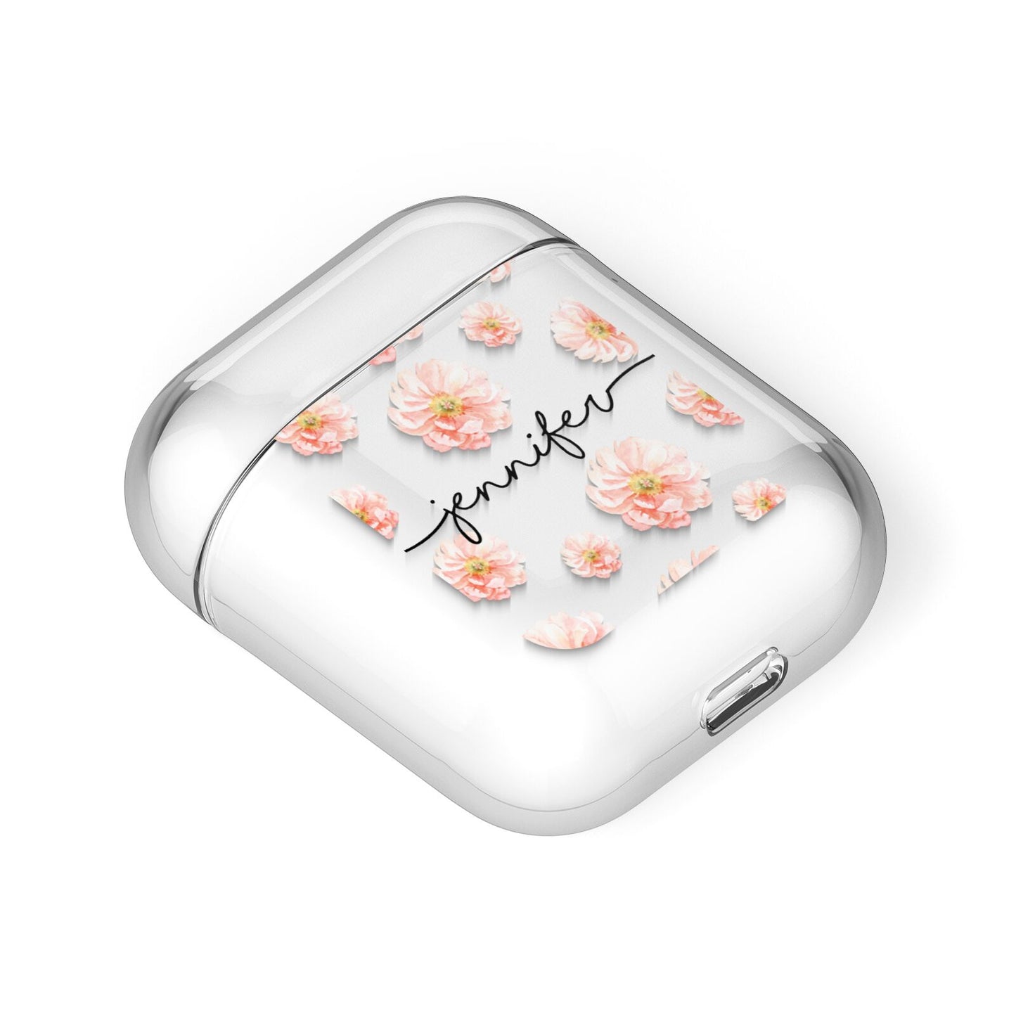 Personalised Flower Name AirPods Case Laid Flat