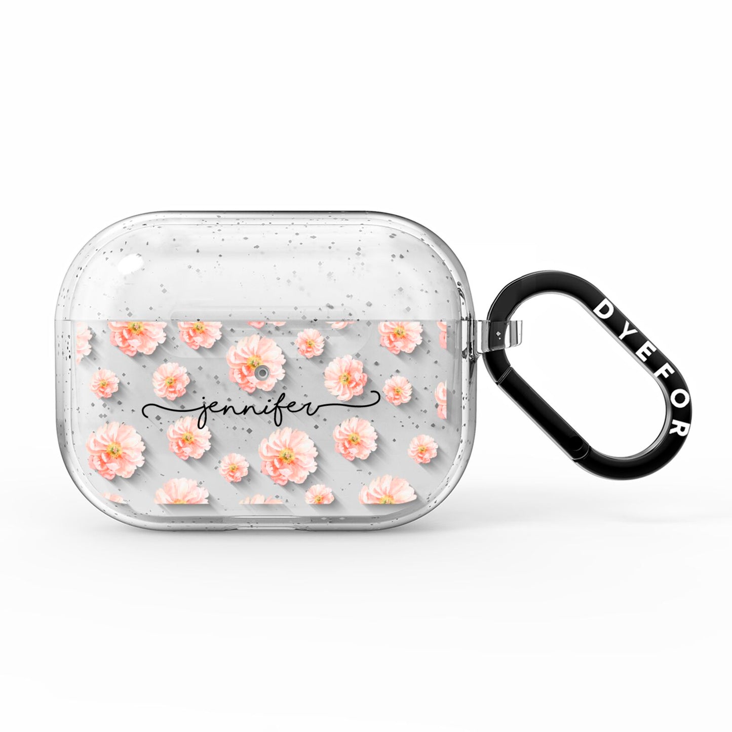 Personalised Flower Name AirPods Pro Glitter Case