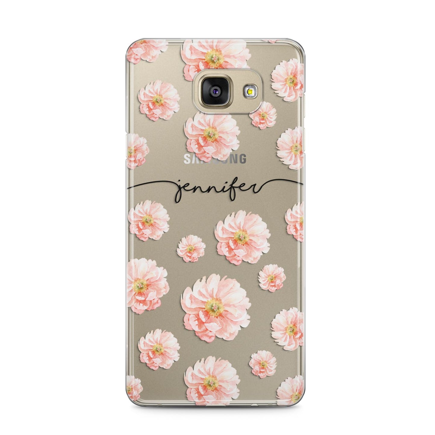 Personalised Flower Name Samsung Galaxy A5 2016 Case on gold phone