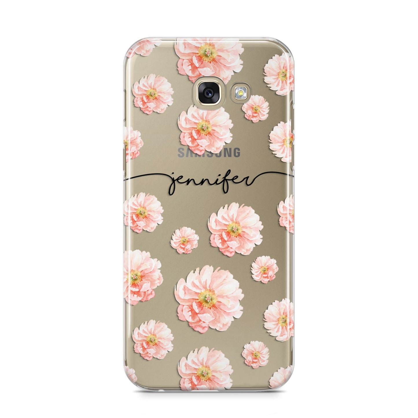 Personalised Flower Name Samsung Galaxy A5 2017 Case on gold phone