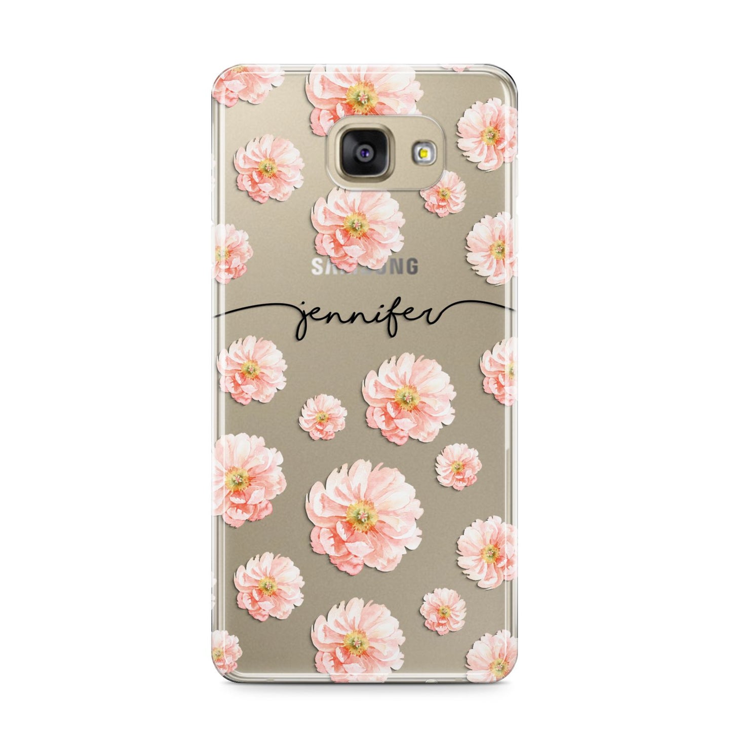 Personalised Flower Name Samsung Galaxy A9 2016 Case on gold phone