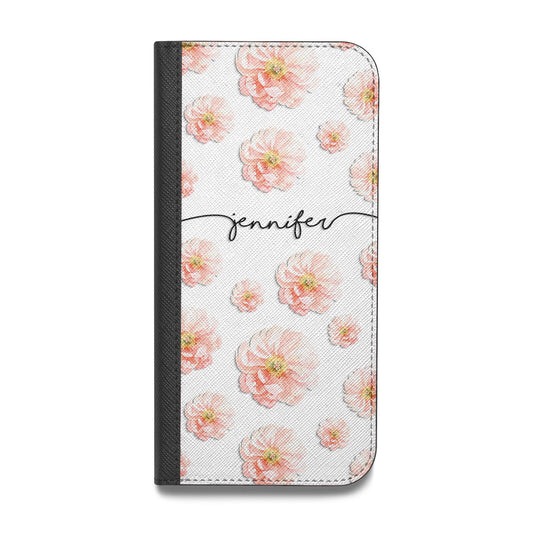 Personalised Flower Name Vegan Leather Flip iPhone Case