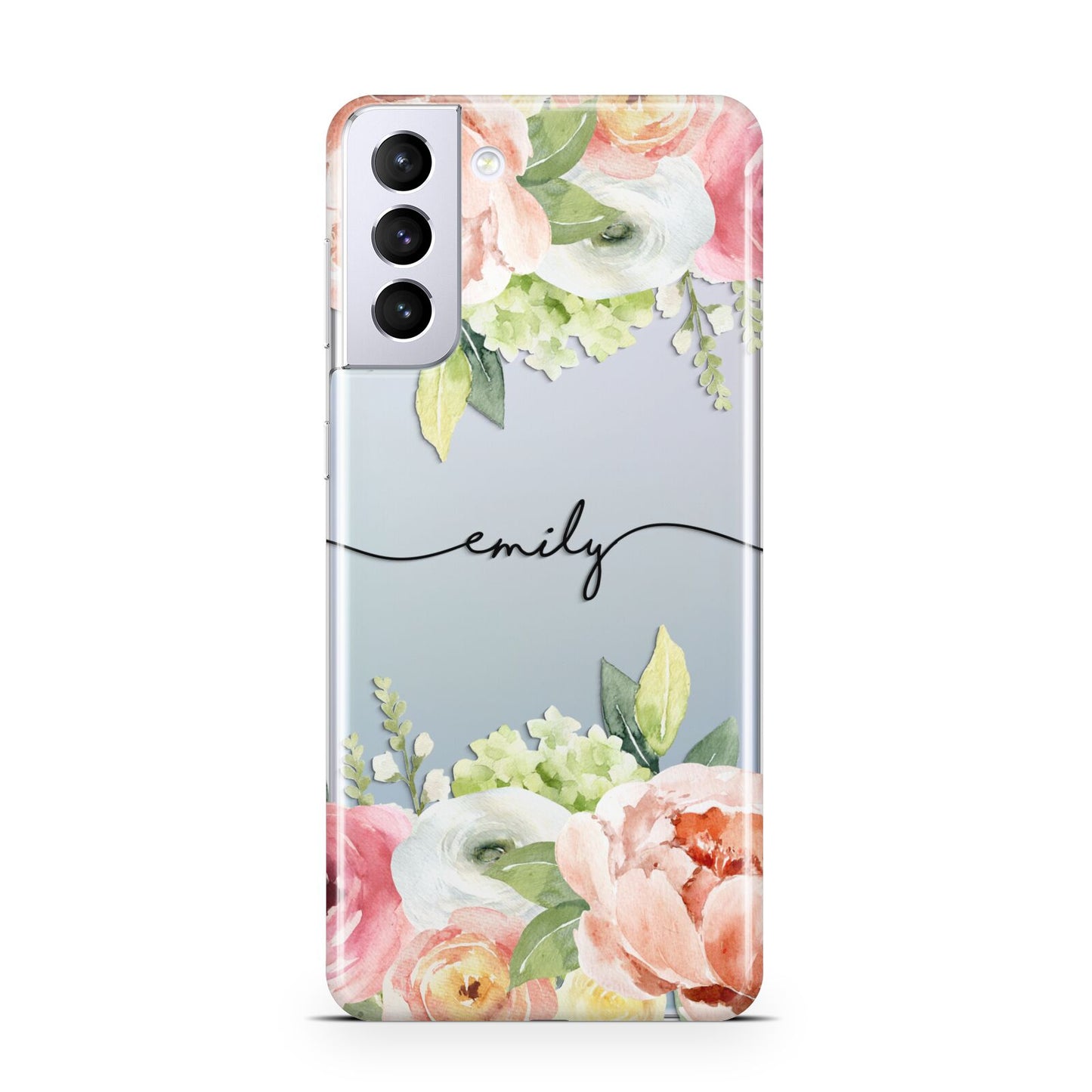 Personalised Flowers Samsung S21 Plus Case