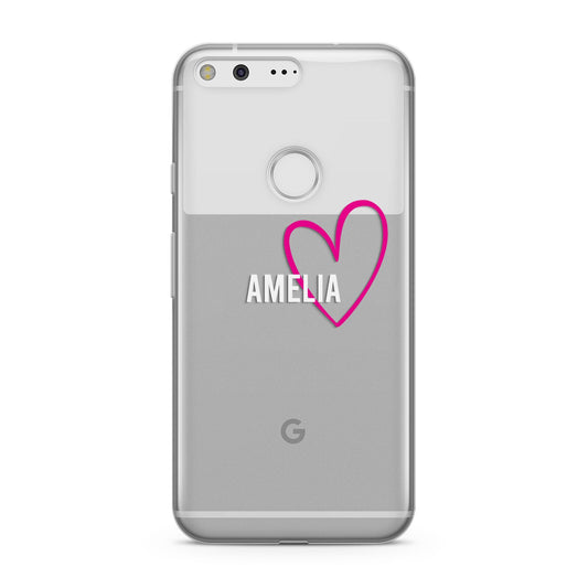 Personalised Font With Heart Google Pixel Case