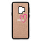 Personalised Font With Heart Rose Gold Pebble Leather Samsung S9 Case