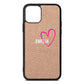 Personalised Font With Heart Rose Gold Pebble Leather iPhone 11 Case