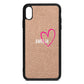 Personalised Font With Heart Rose Gold Pebble Leather iPhone Xs Max Case
