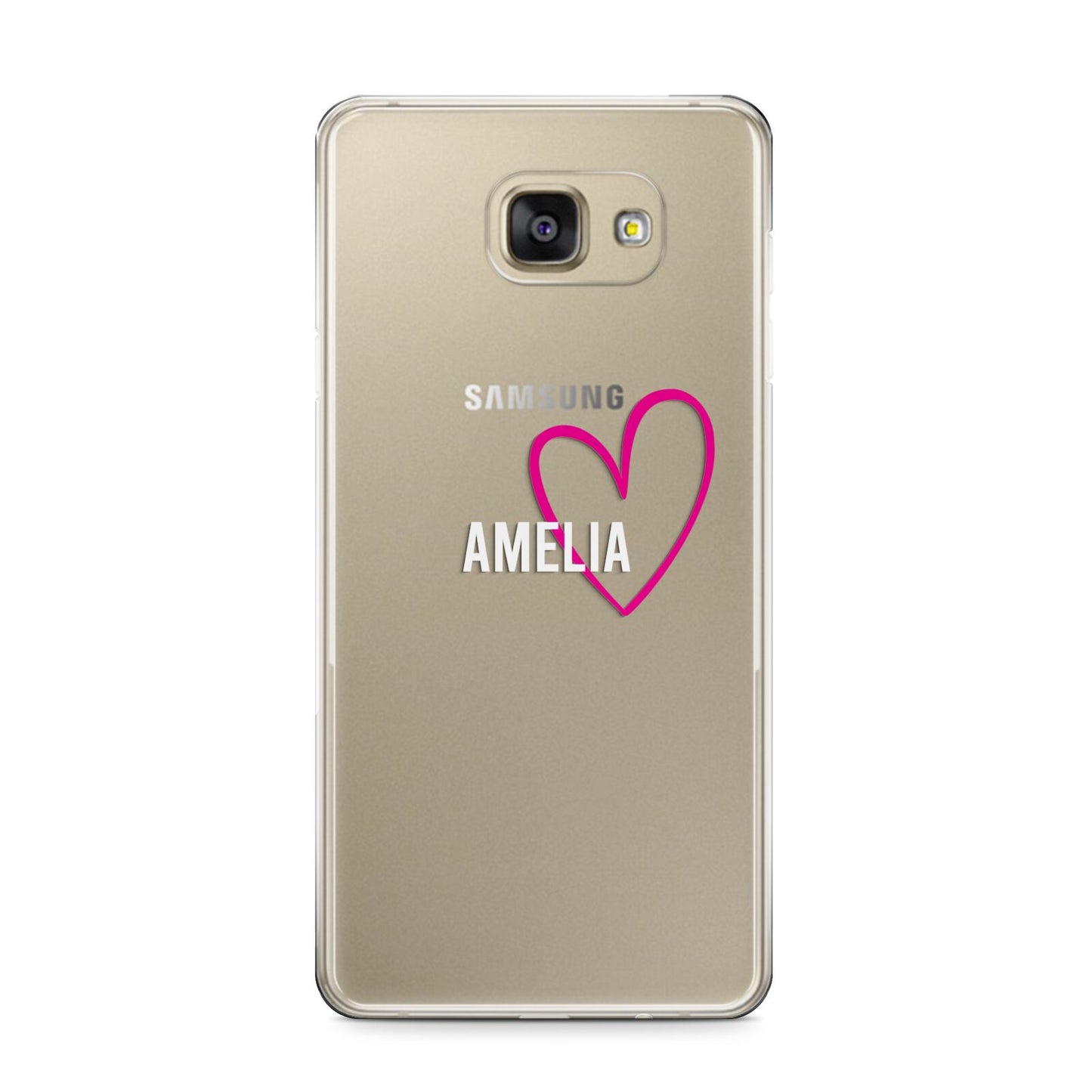 Personalised Font With Heart Samsung Galaxy A9 2016 Case on gold phone