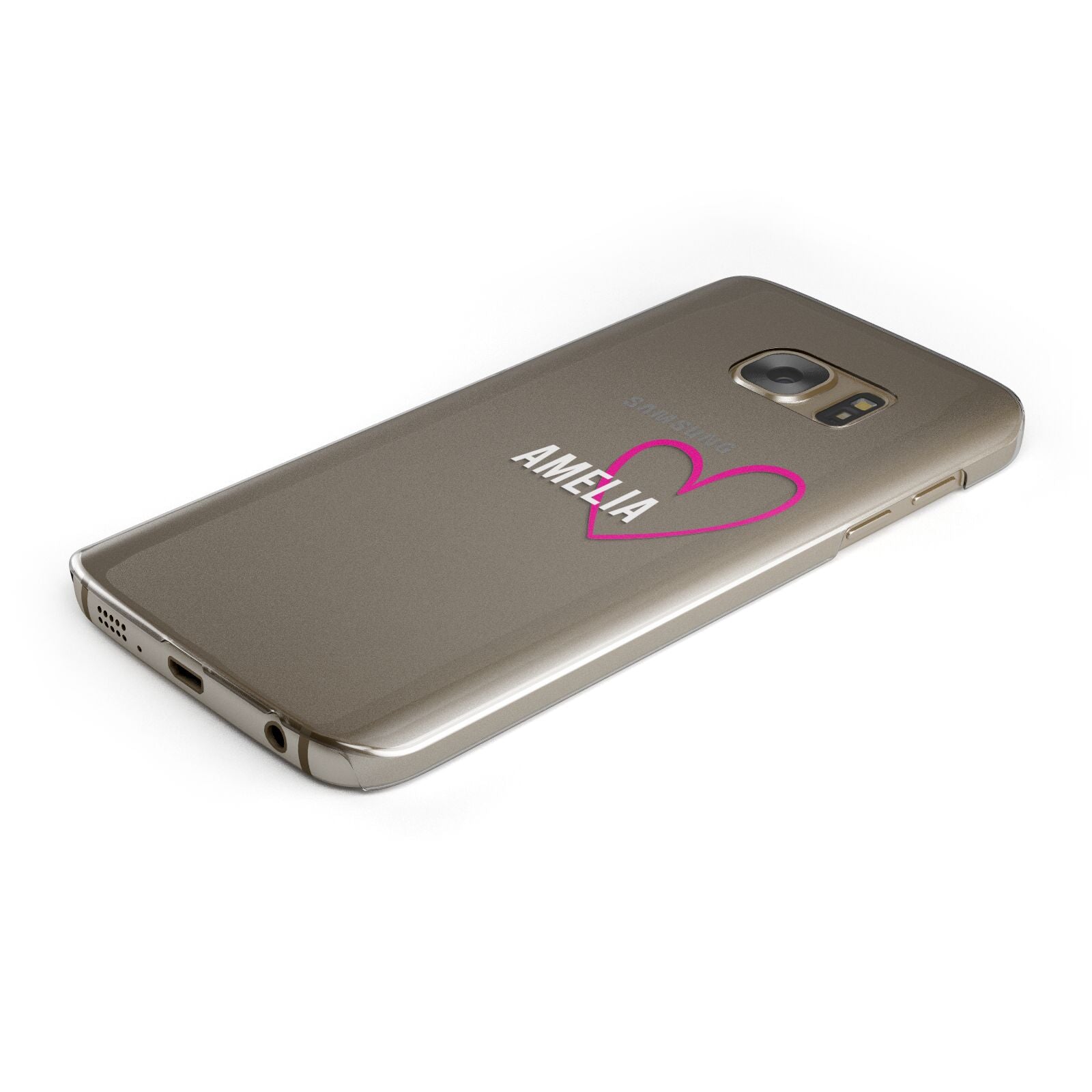 Personalised Font With Heart Samsung Galaxy Case Bottom Cutout