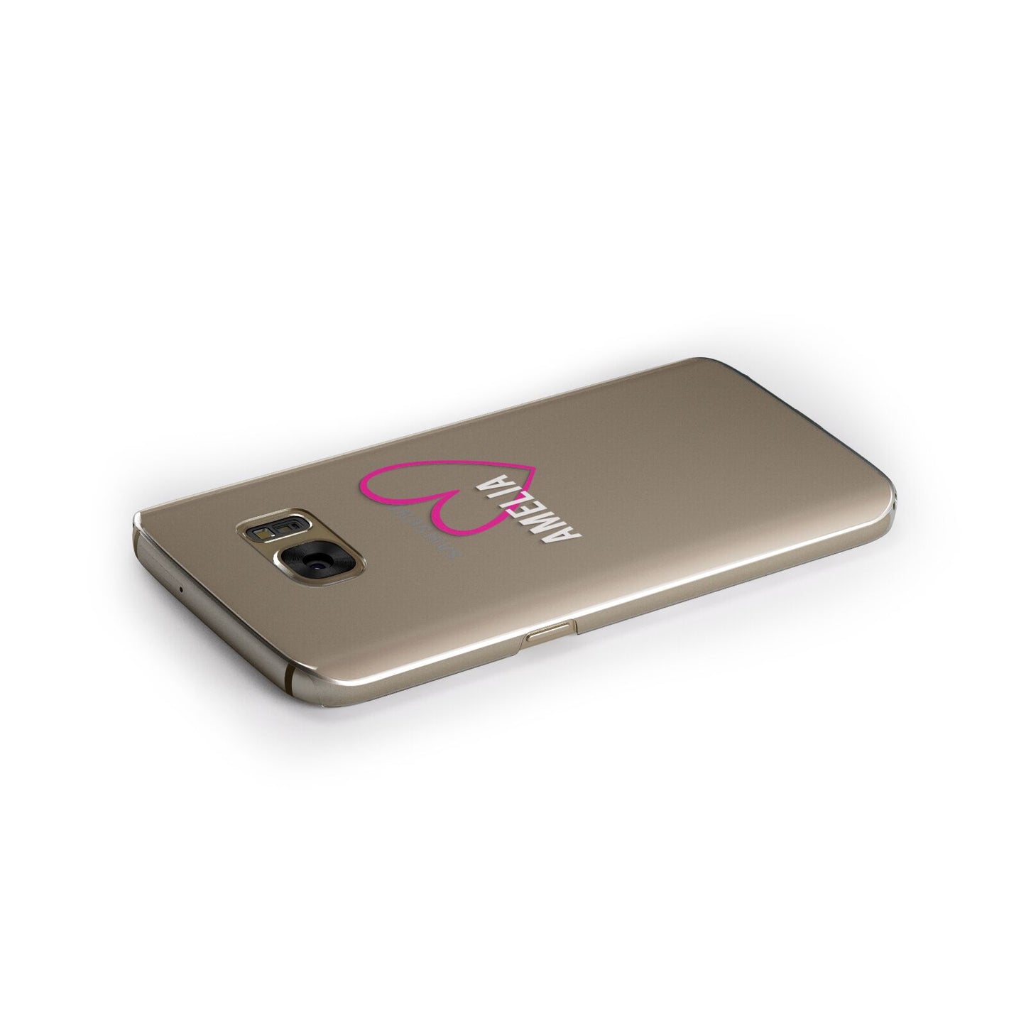 Personalised Font With Heart Samsung Galaxy Case Side Close Up