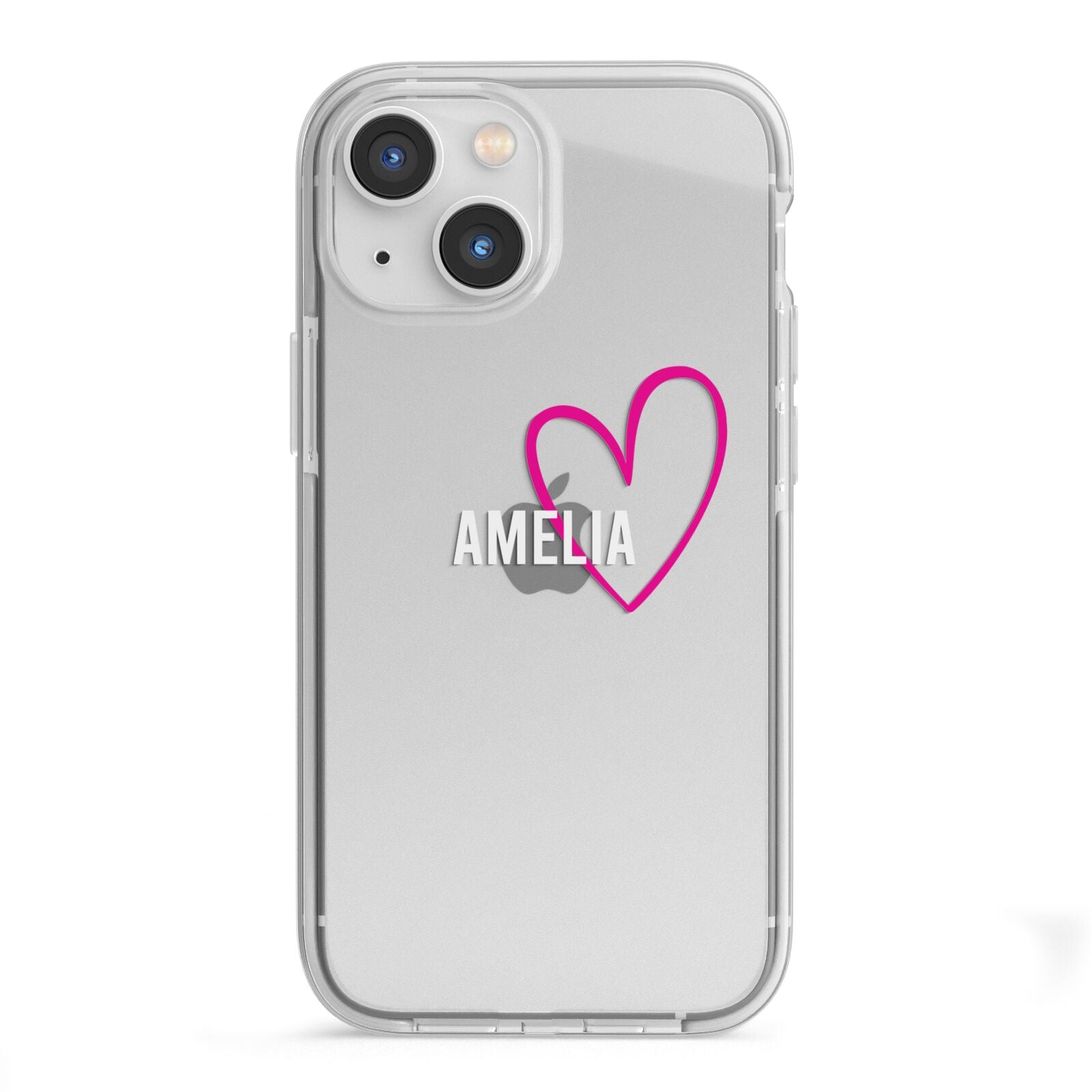 Personalised Font With Heart iPhone 13 Mini TPU Impact Case with White Edges