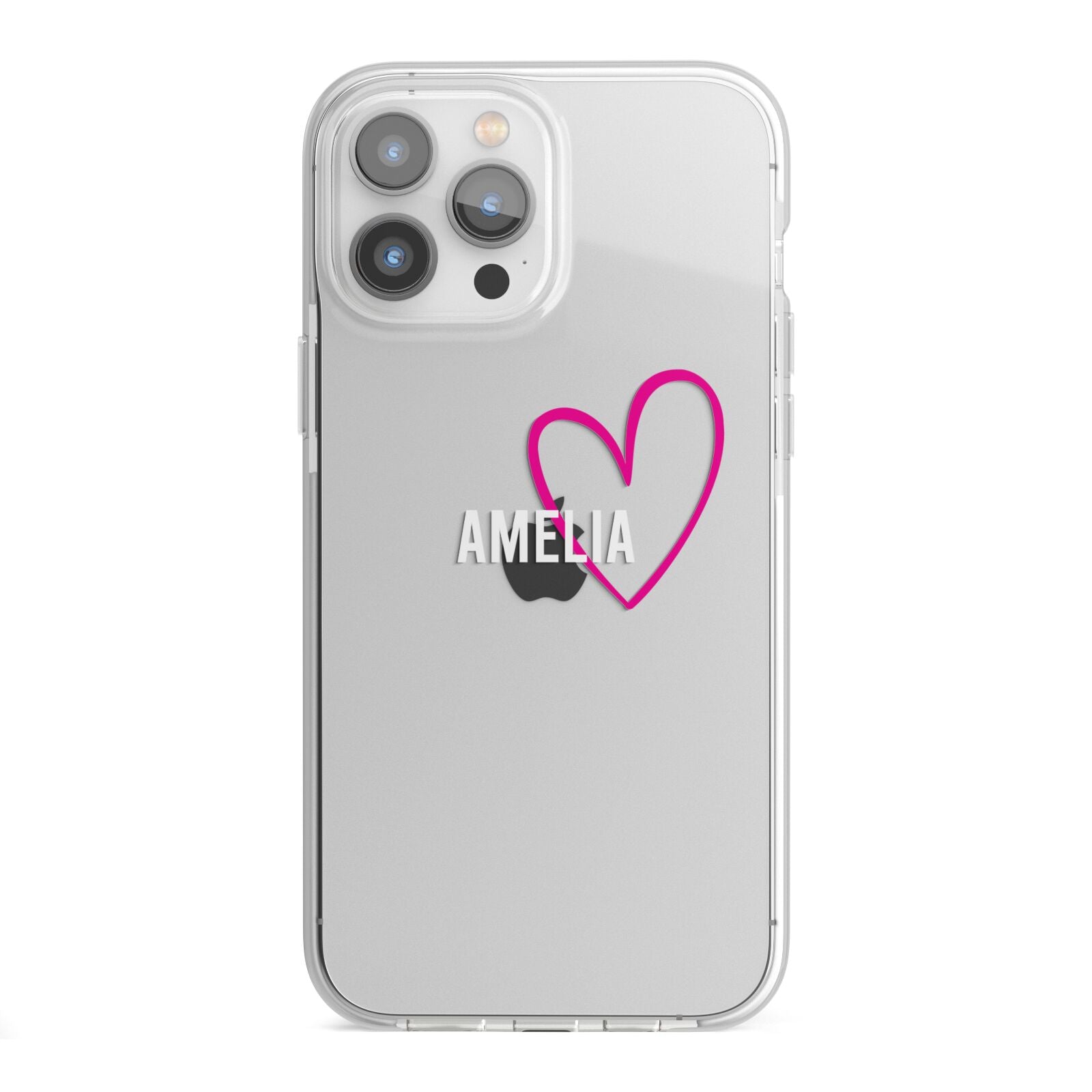 Personalised Font With Heart iPhone 13 Pro Max TPU Impact Case with White Edges