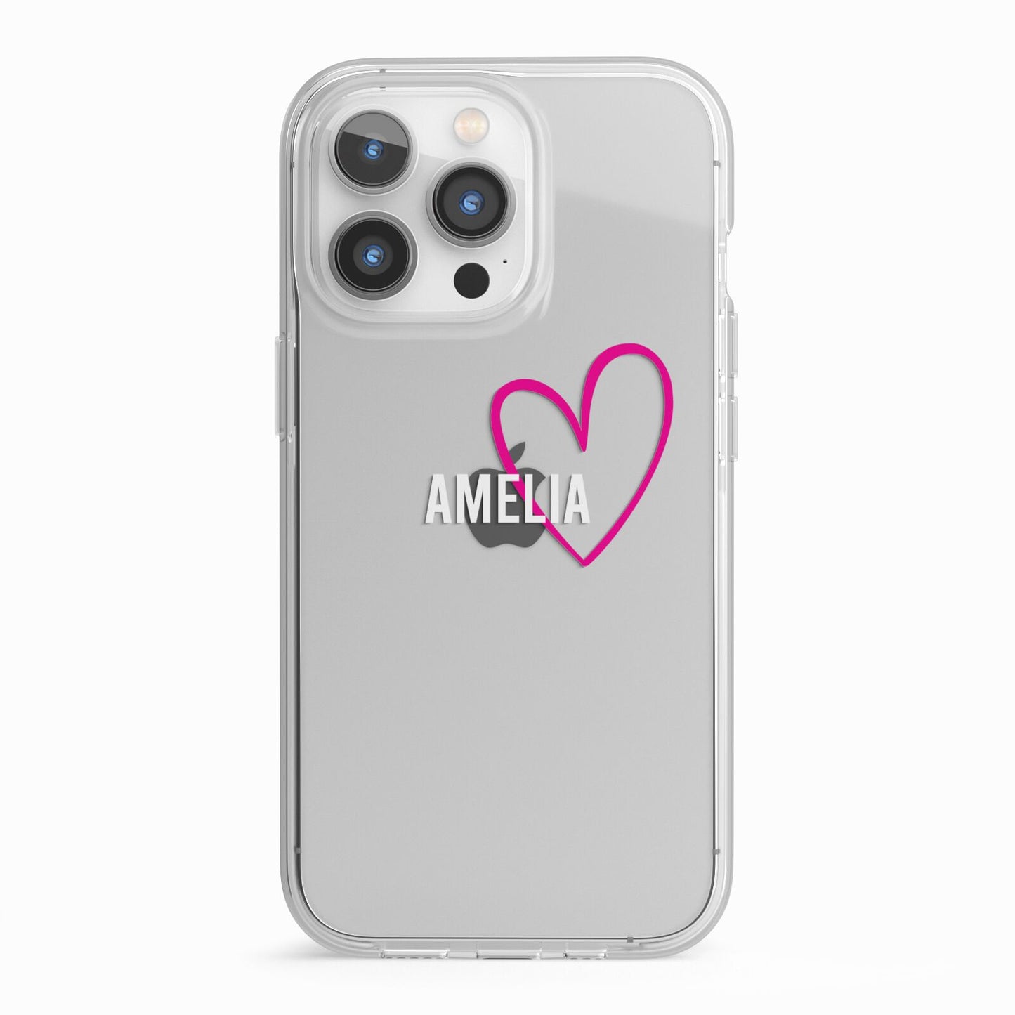 Personalised Font With Heart iPhone 13 Pro TPU Impact Case with White Edges