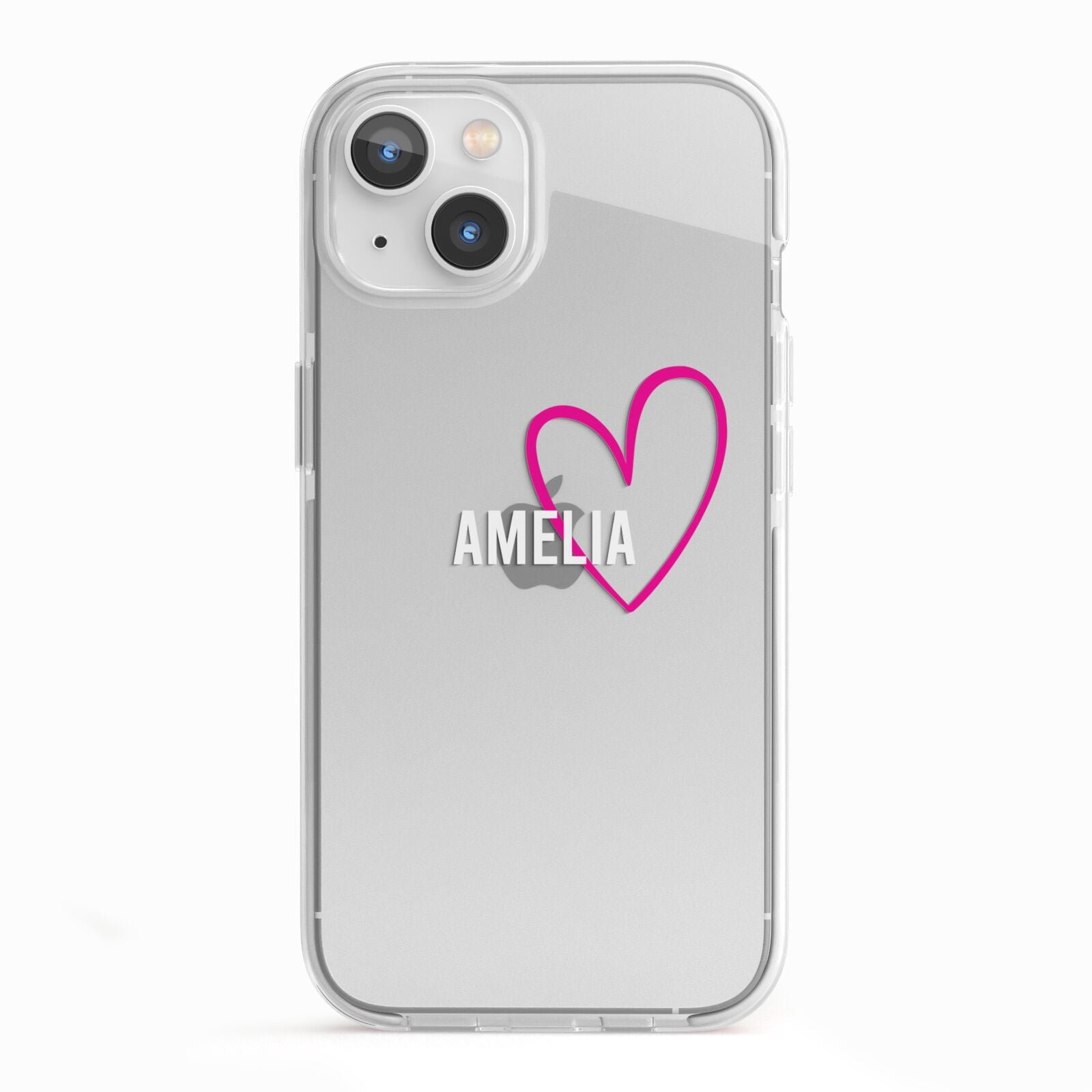 Personalised Font With Heart iPhone 13 TPU Impact Case with White Edges