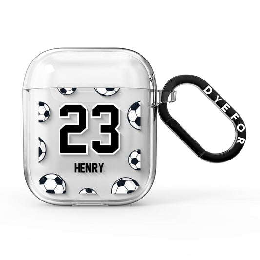 Personalised Football AirPods Clear Case