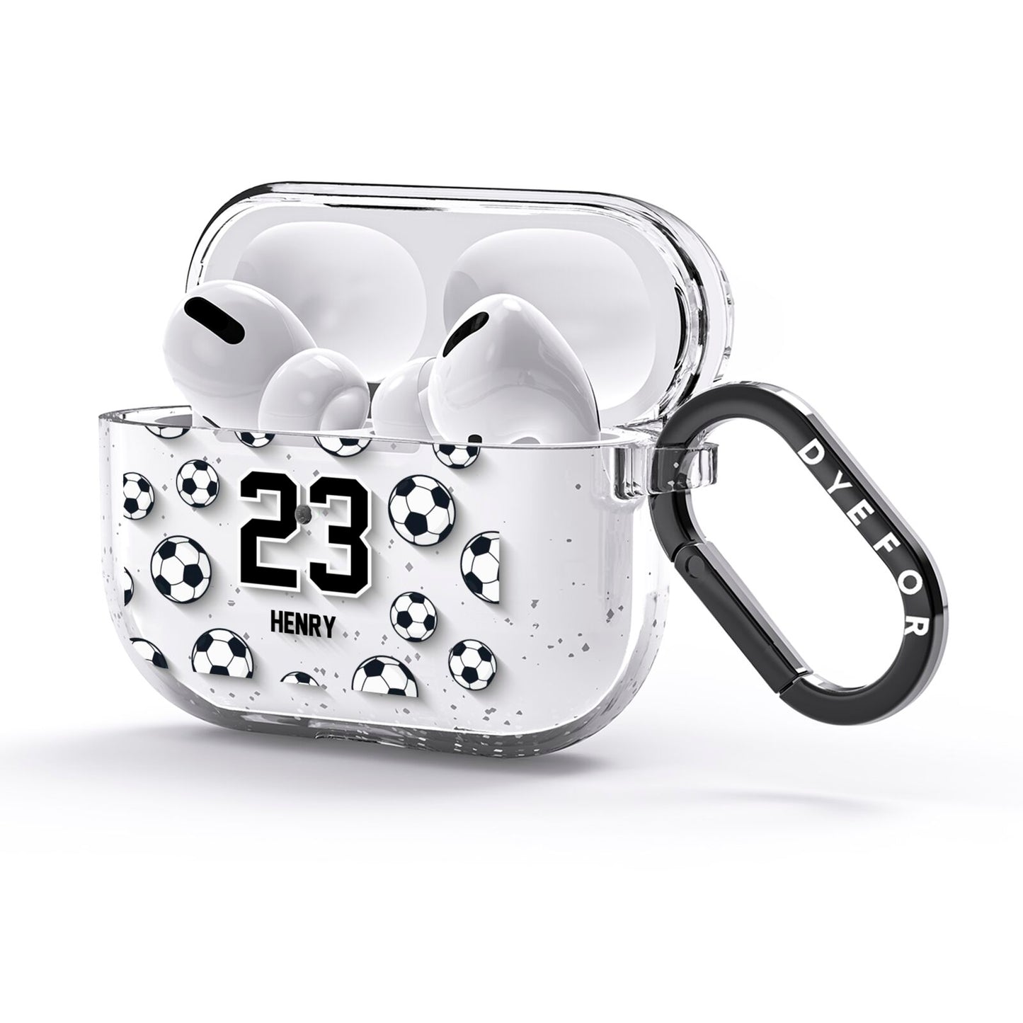 Personalised Football AirPods Glitter Case 3rd Gen Side Image