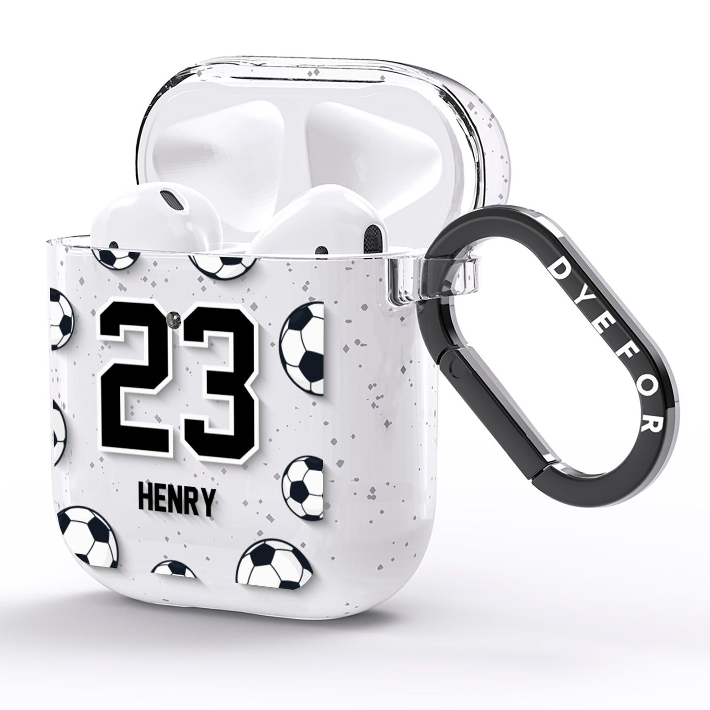 Personalised Football AirPods Glitter Case Side Image