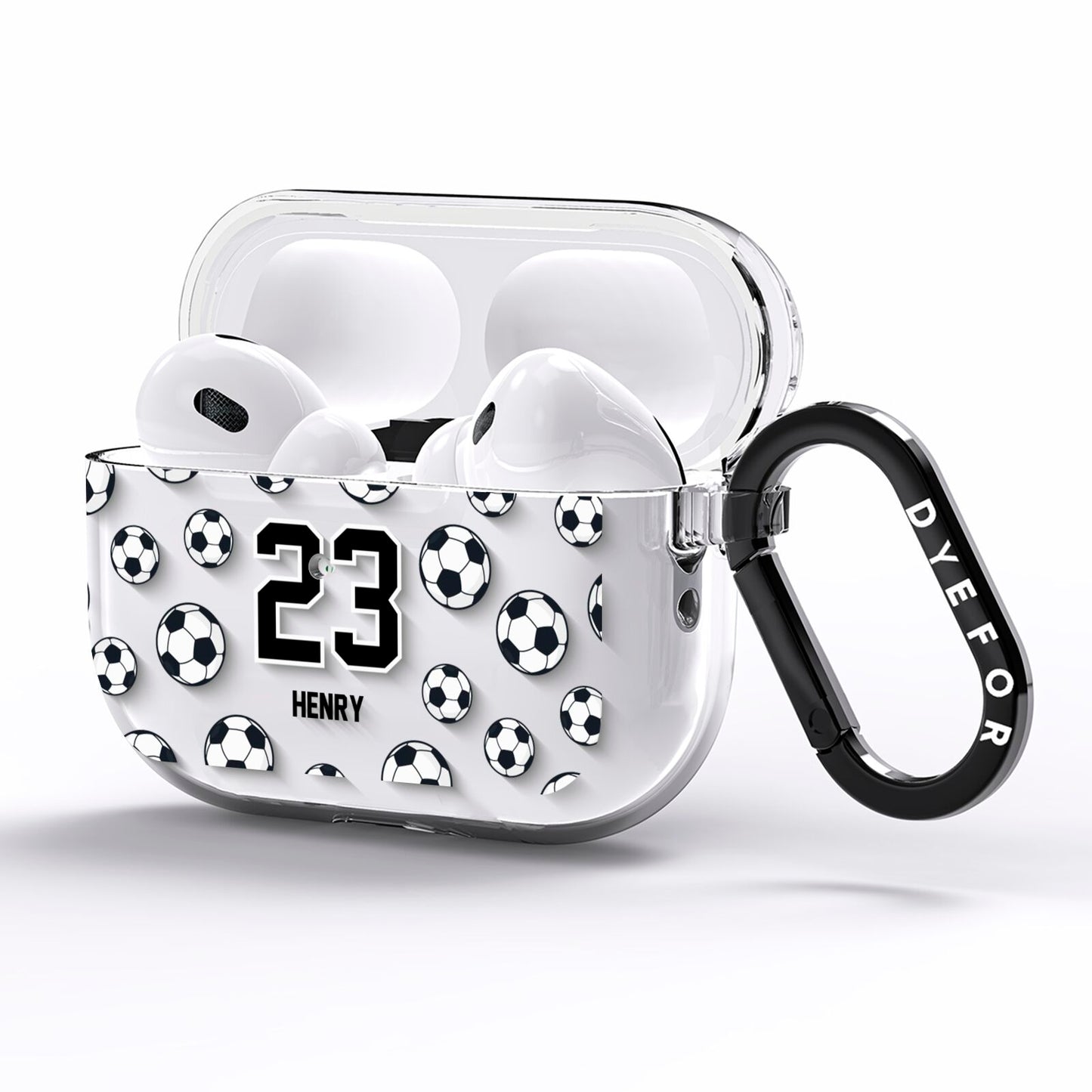 Personalised Football AirPods Pro Clear Case Side Image