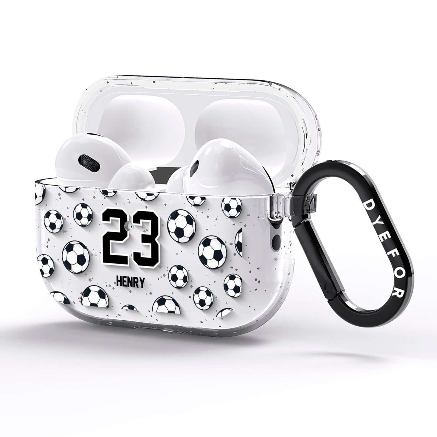 Personalised Football AirPods Pro Glitter Case Side Image