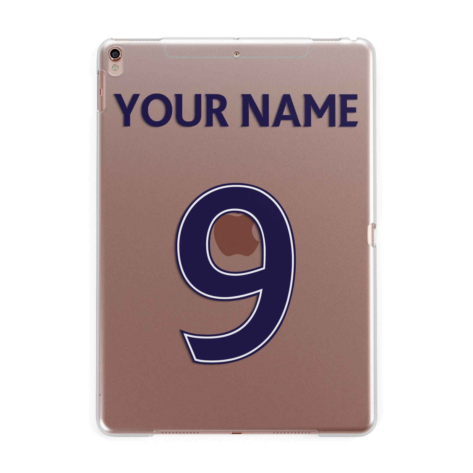 Personalised Football Name and Number Apple iPad Rose Gold Case