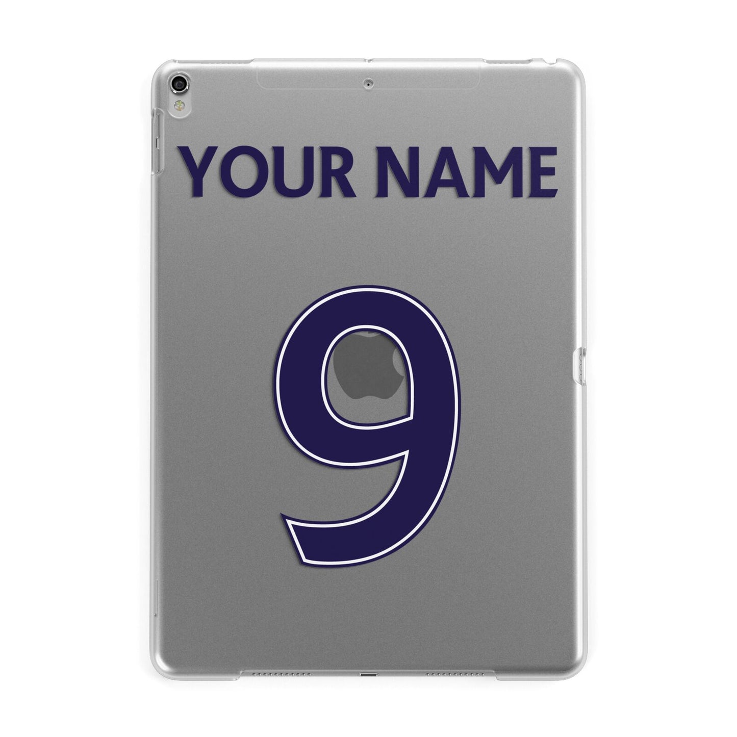 Personalised Football Name and Number Apple iPad Silver Case