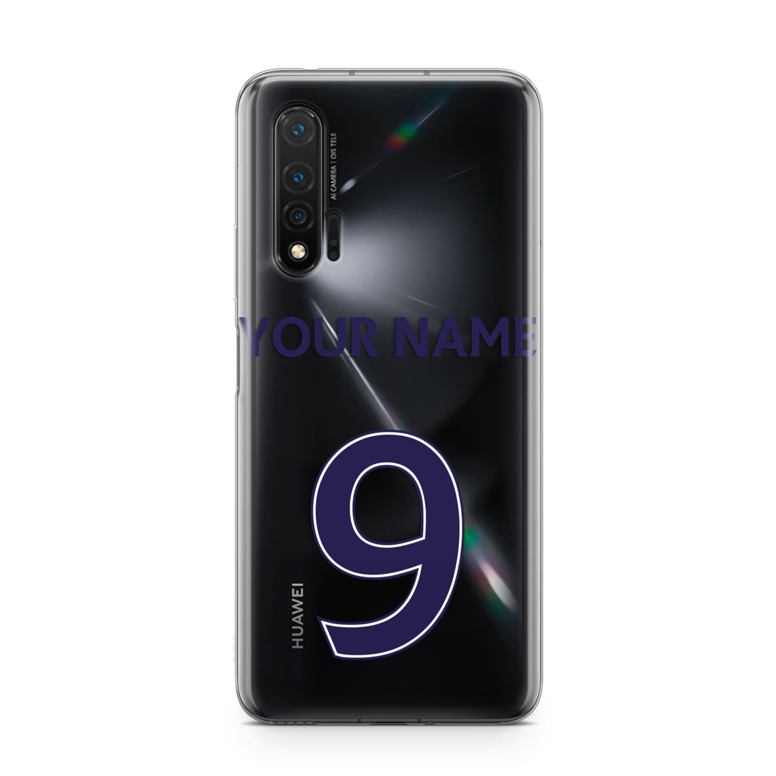 Personalised Football Name and Number Huawei Nova 6 Phone Case