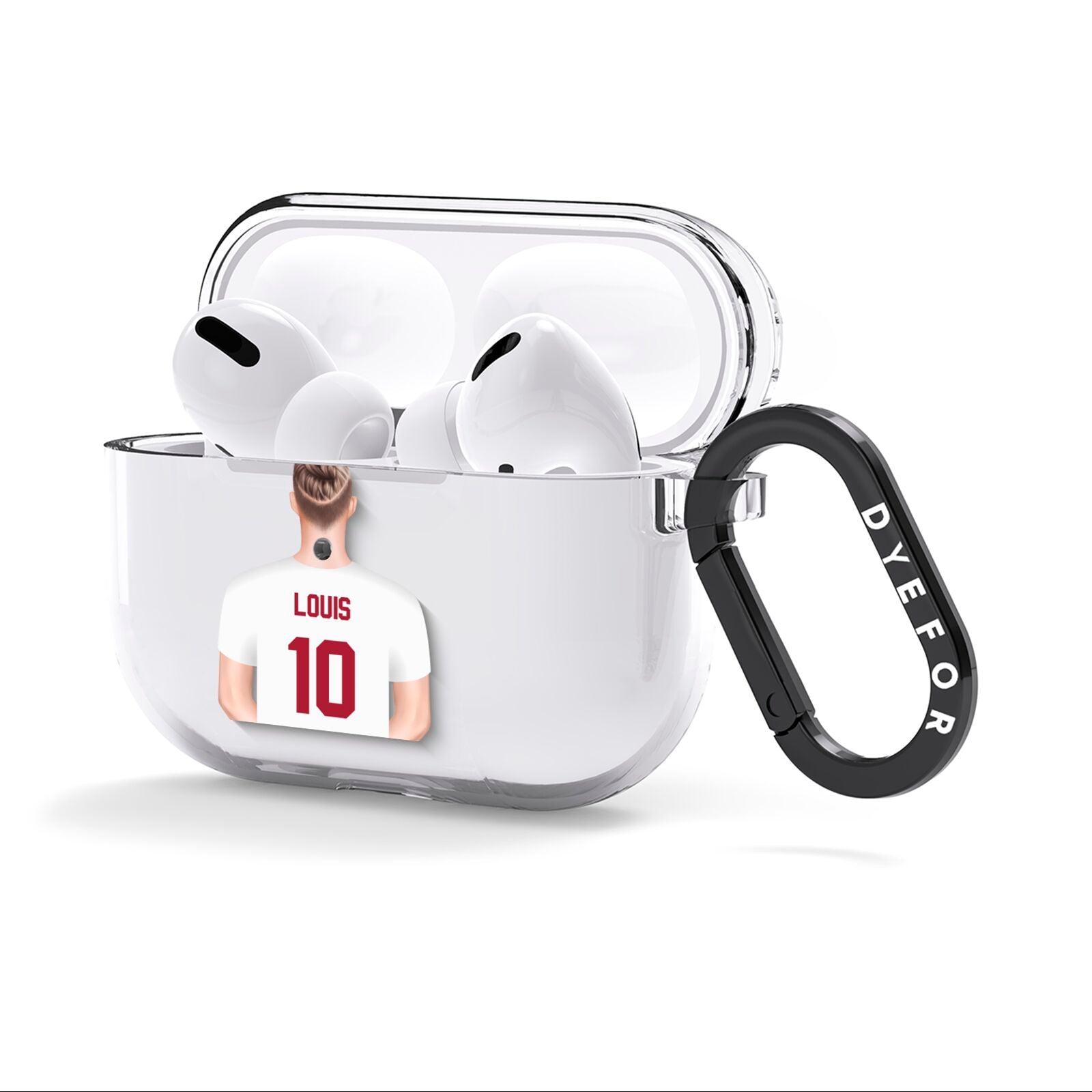 Personalised Football Shirt AirPods Clear Case 3rd Gen Side Image