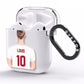 Personalised Football Shirt AirPods Clear Case Side Image