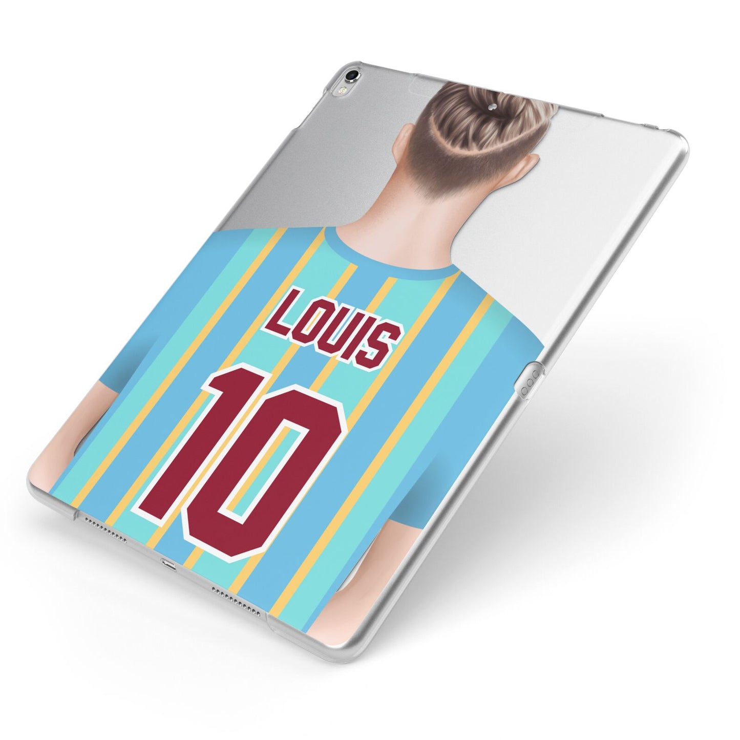 Personalised Football Shirt Apple iPad Case on Silver iPad Side View