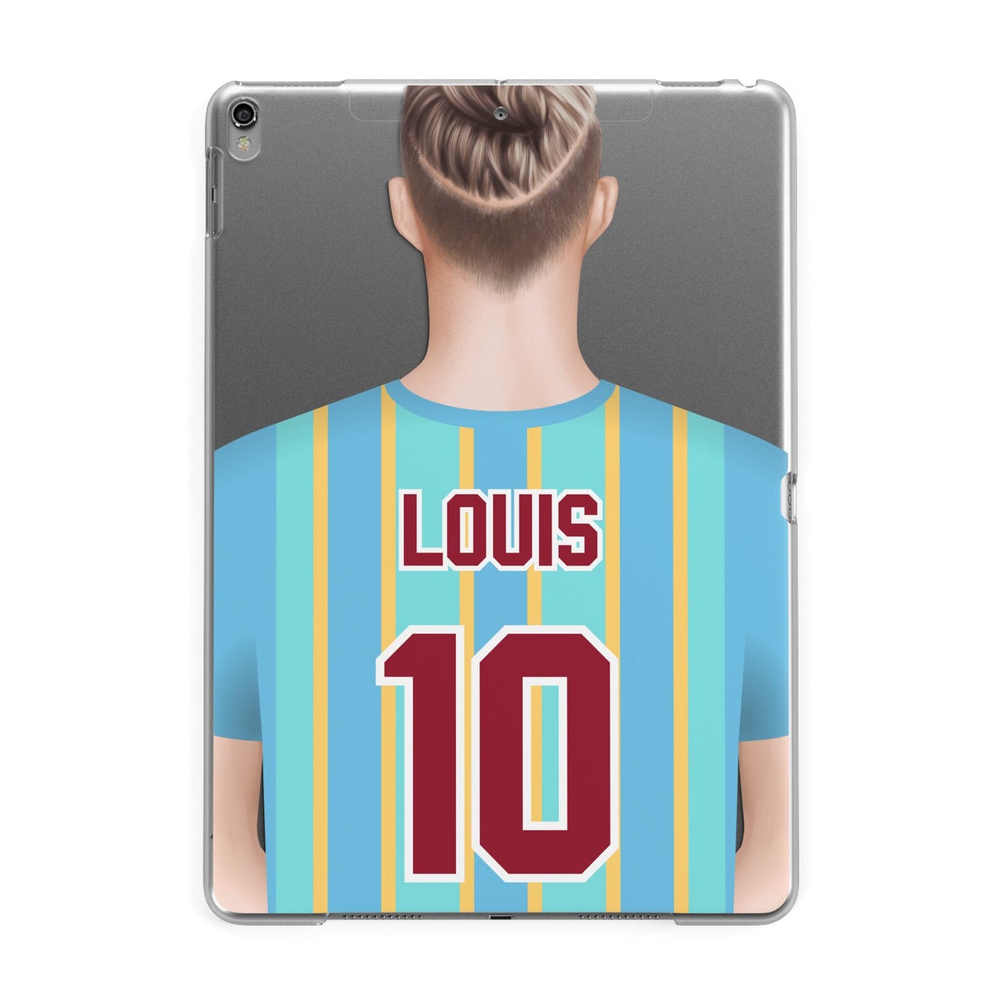 Personalised Football Shirt Apple iPad Grey Case