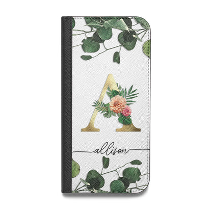 Personalised Forest Monogram Vegan Leather Flip iPhone Case