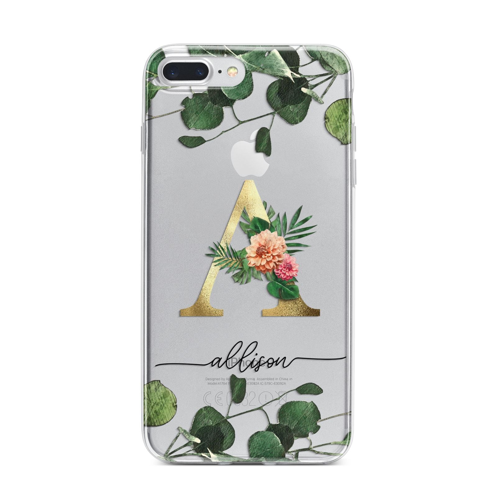 Personalised Forest Monogram iPhone 7 Plus Bumper Case on Silver iPhone