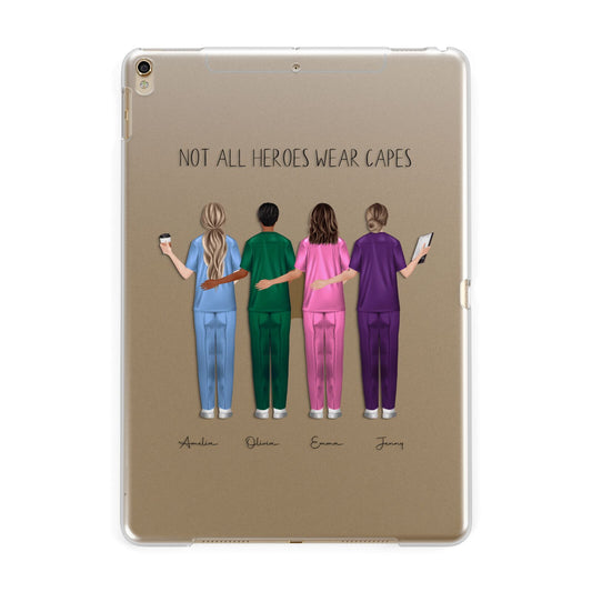 Personalised Four Nurses Apple iPad Gold Case