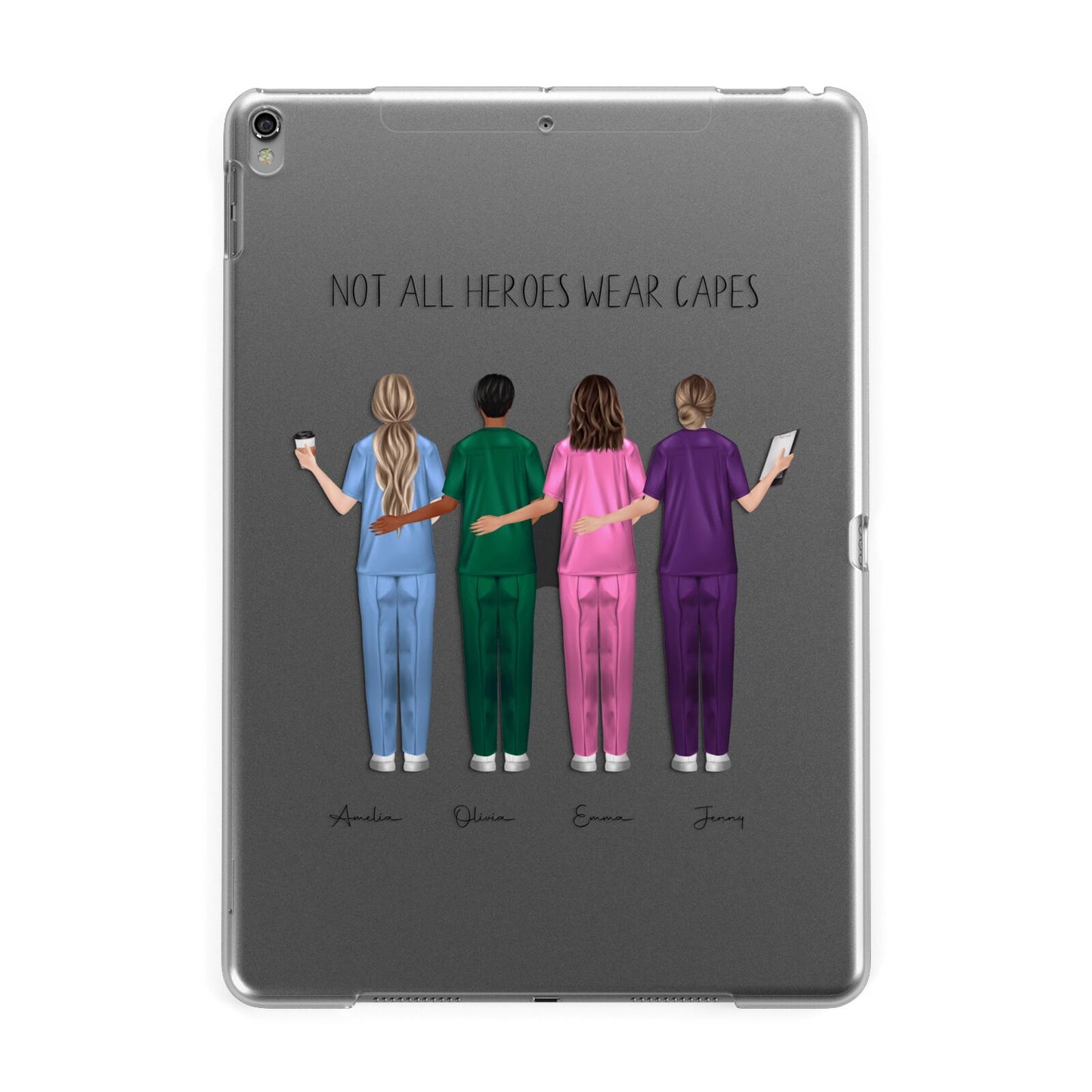 Personalised Four Nurses Apple iPad Grey Case