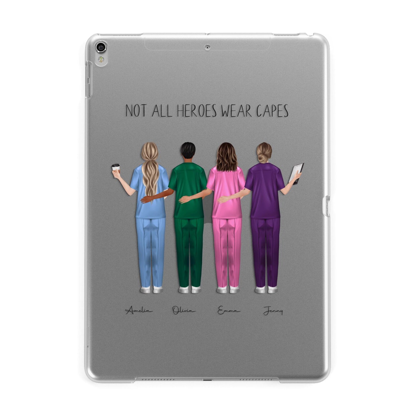 Personalised Four Nurses Apple iPad Silver Case