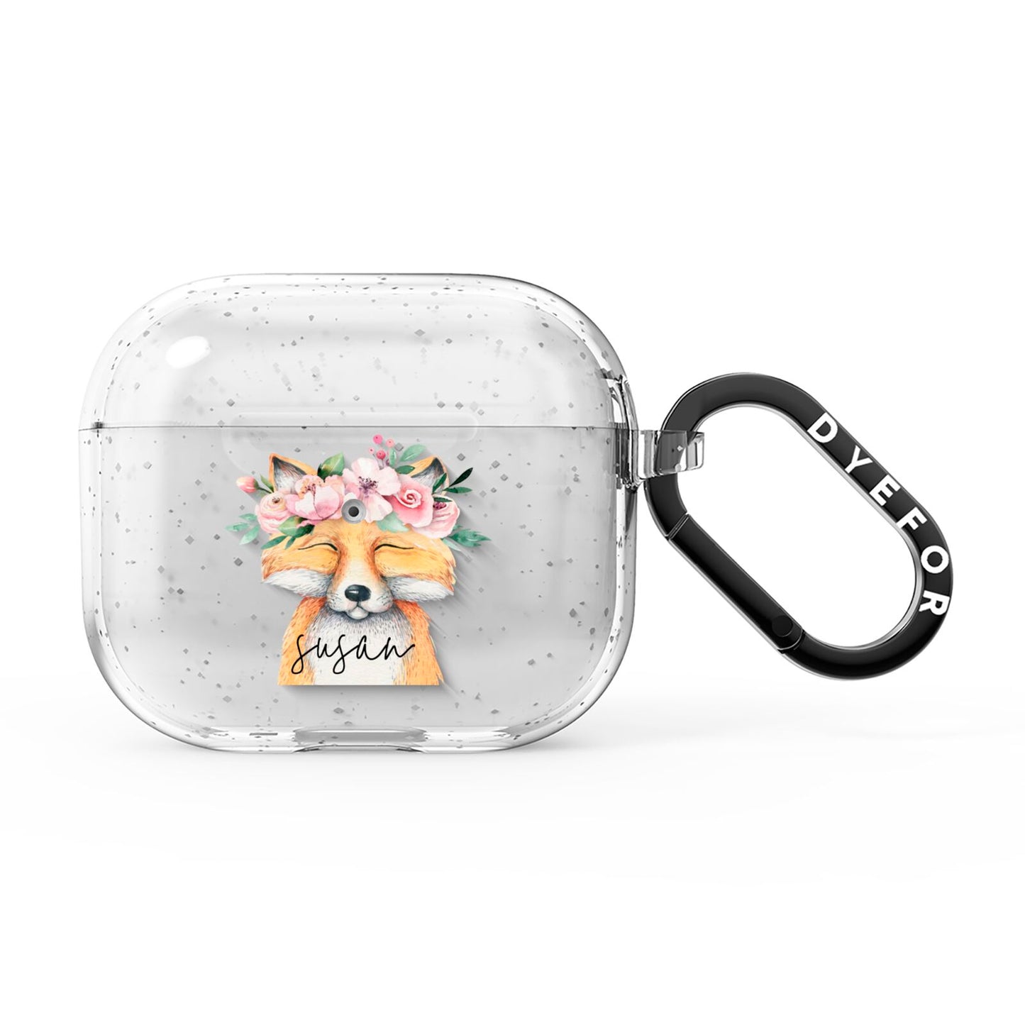 Personalised Fox AirPods Glitter Case 3rd Gen