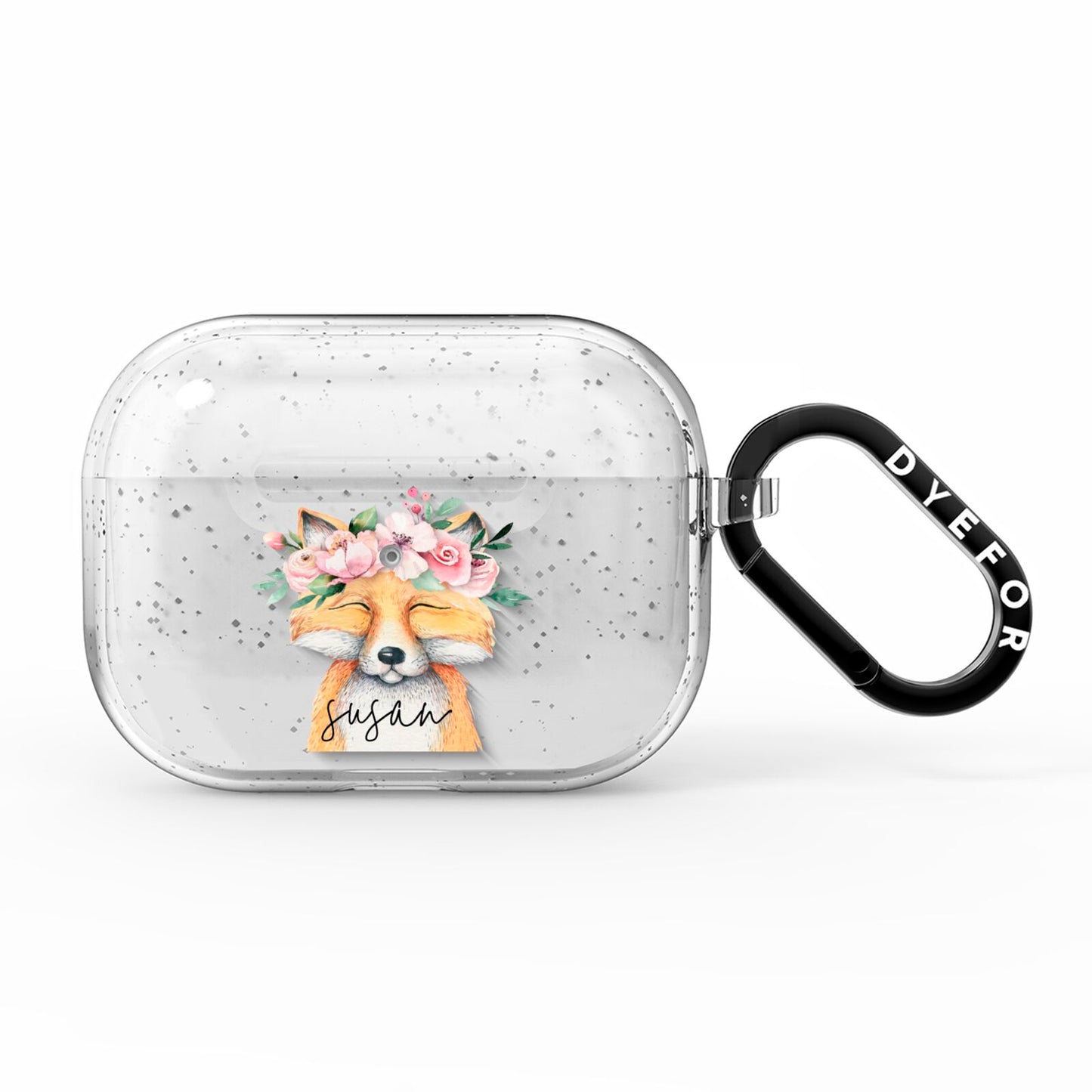 Personalised Fox AirPods Pro Glitter Case