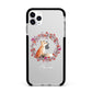 Personalised Fox Christmas Wreath Apple iPhone 11 Pro Max in Silver with Black Impact Case