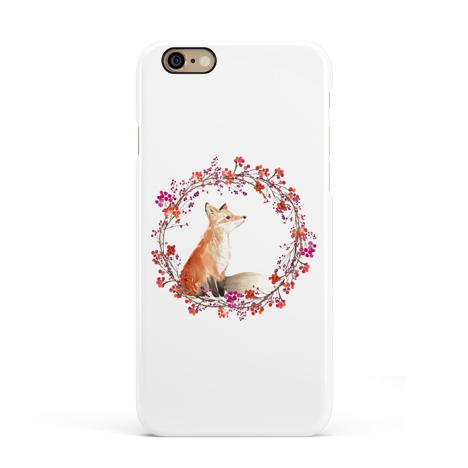 Personalised Fox Christmas Wreath Apple iPhone 6 3D Snap Case