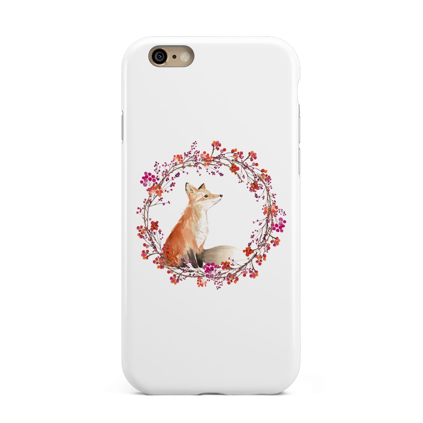 Personalised Fox Christmas Wreath Apple iPhone 6 3D Tough Case