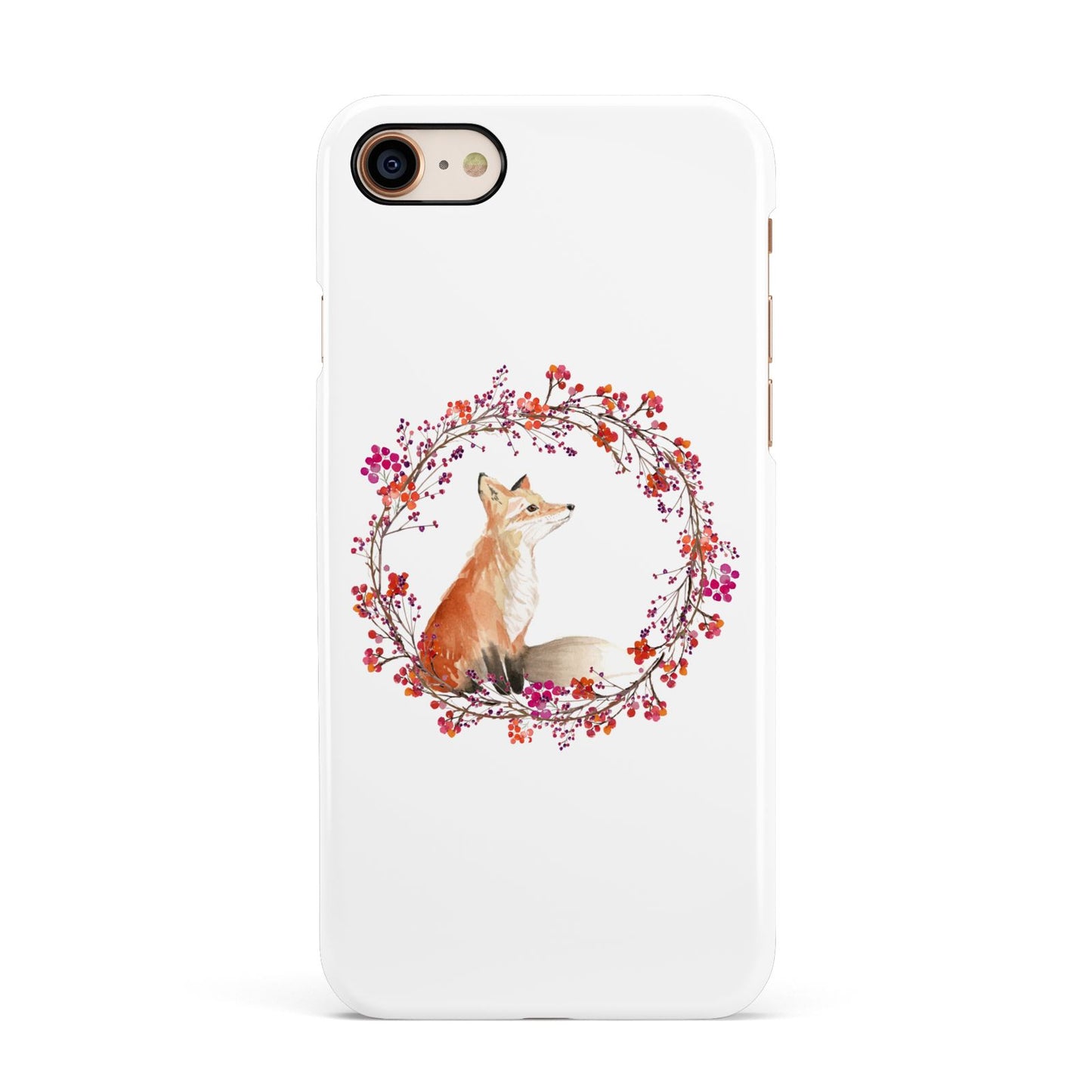 Personalised Fox Christmas Wreath Apple iPhone 7 8 3D Snap Case