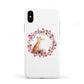 Personalised Fox Christmas Wreath Apple iPhone XS 3D Tough
