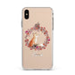 Personalised Fox Christmas Wreath Apple iPhone Xs Max Impact Case White Edge on Gold Phone