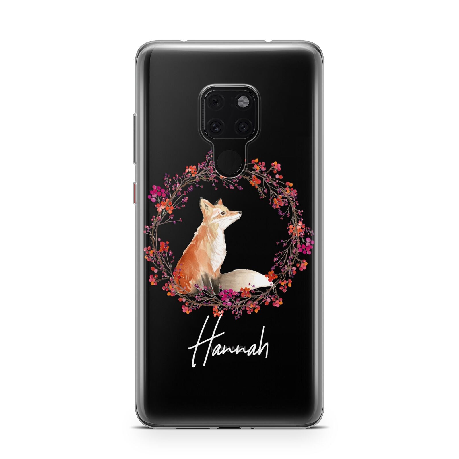 Personalised Fox Christmas Wreath Huawei Mate 20 Phone Case