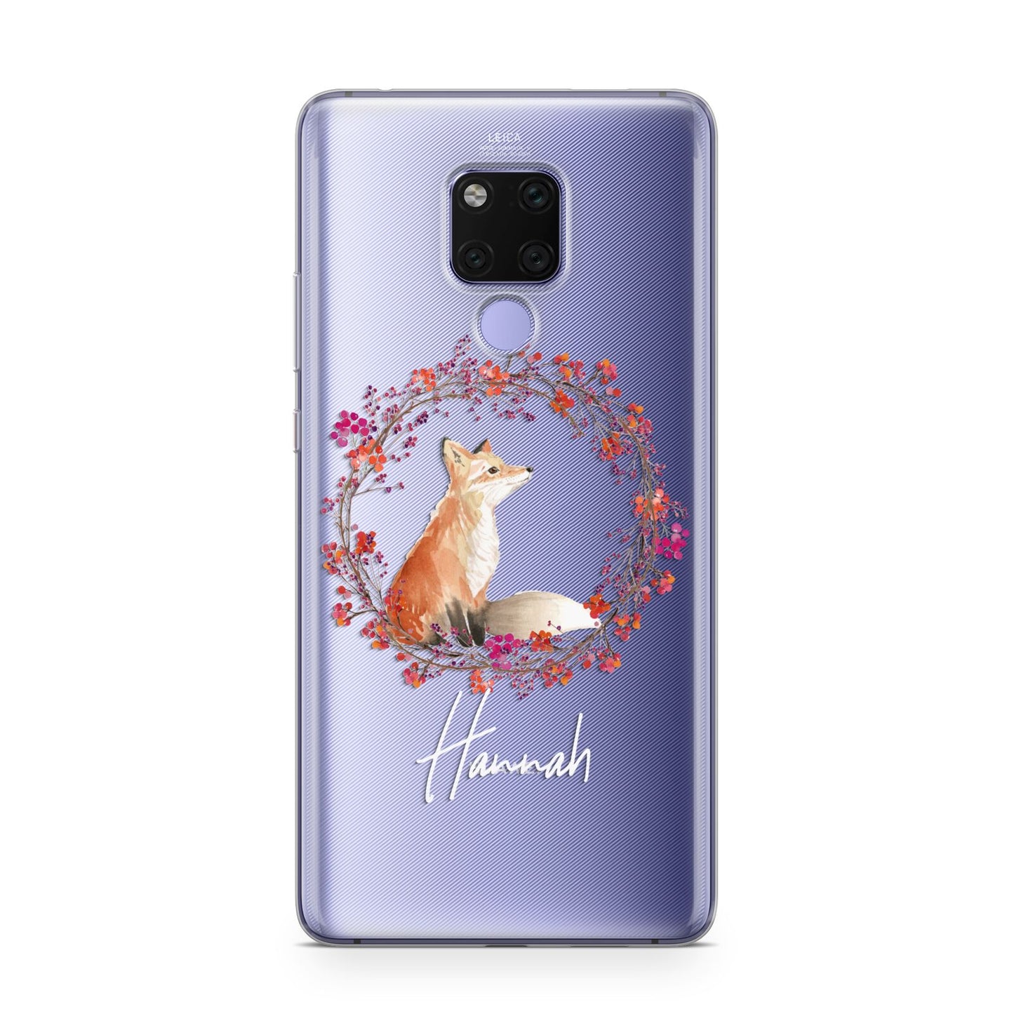 Personalised Fox Christmas Wreath Huawei Mate 20X Phone Case