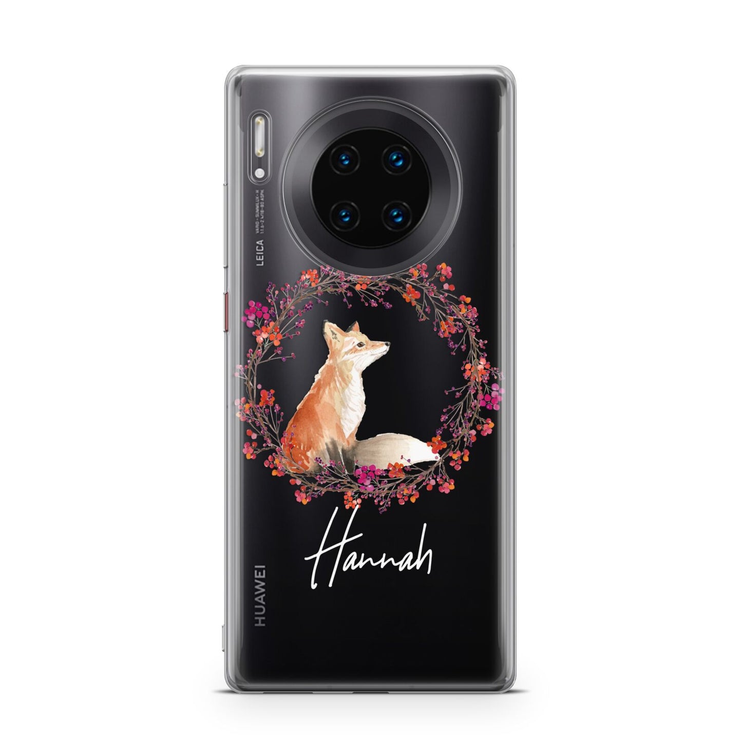 Personalised Fox Christmas Wreath Huawei Mate 30 Pro Phone Case