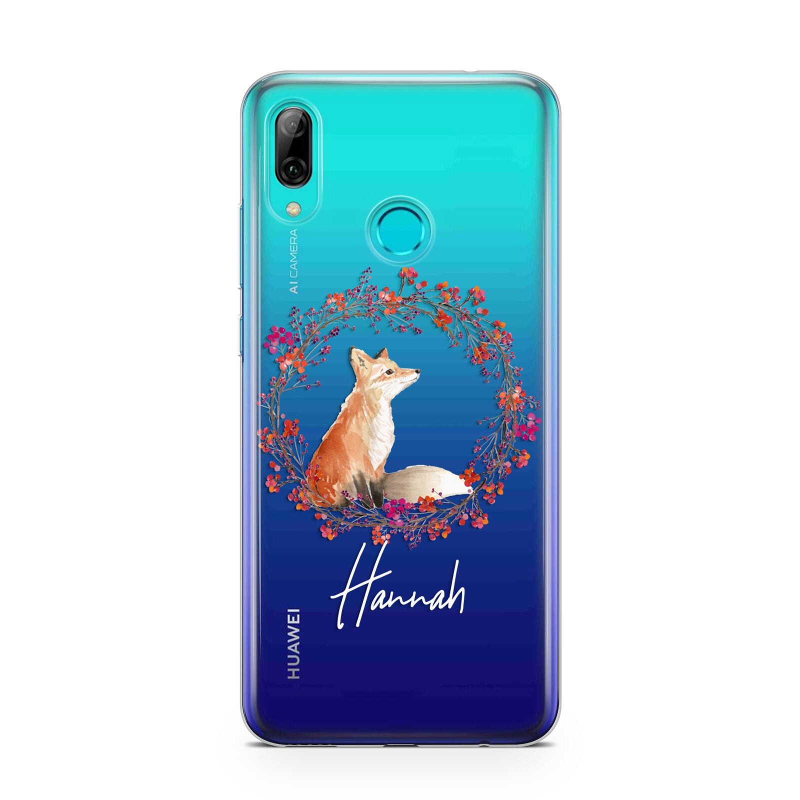 Personalised Fox Christmas Wreath Huawei P Smart 2019 Case