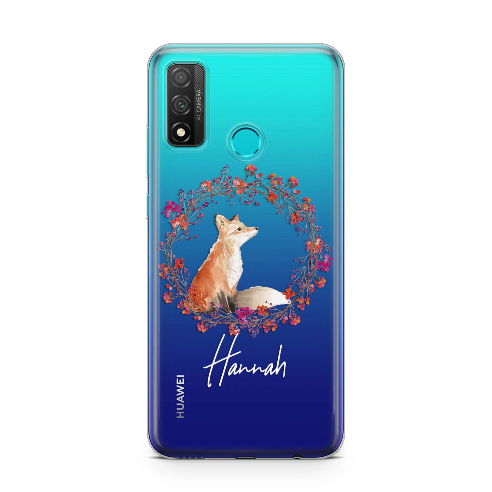 Personalised Fox Christmas Wreath Huawei P Smart 2020