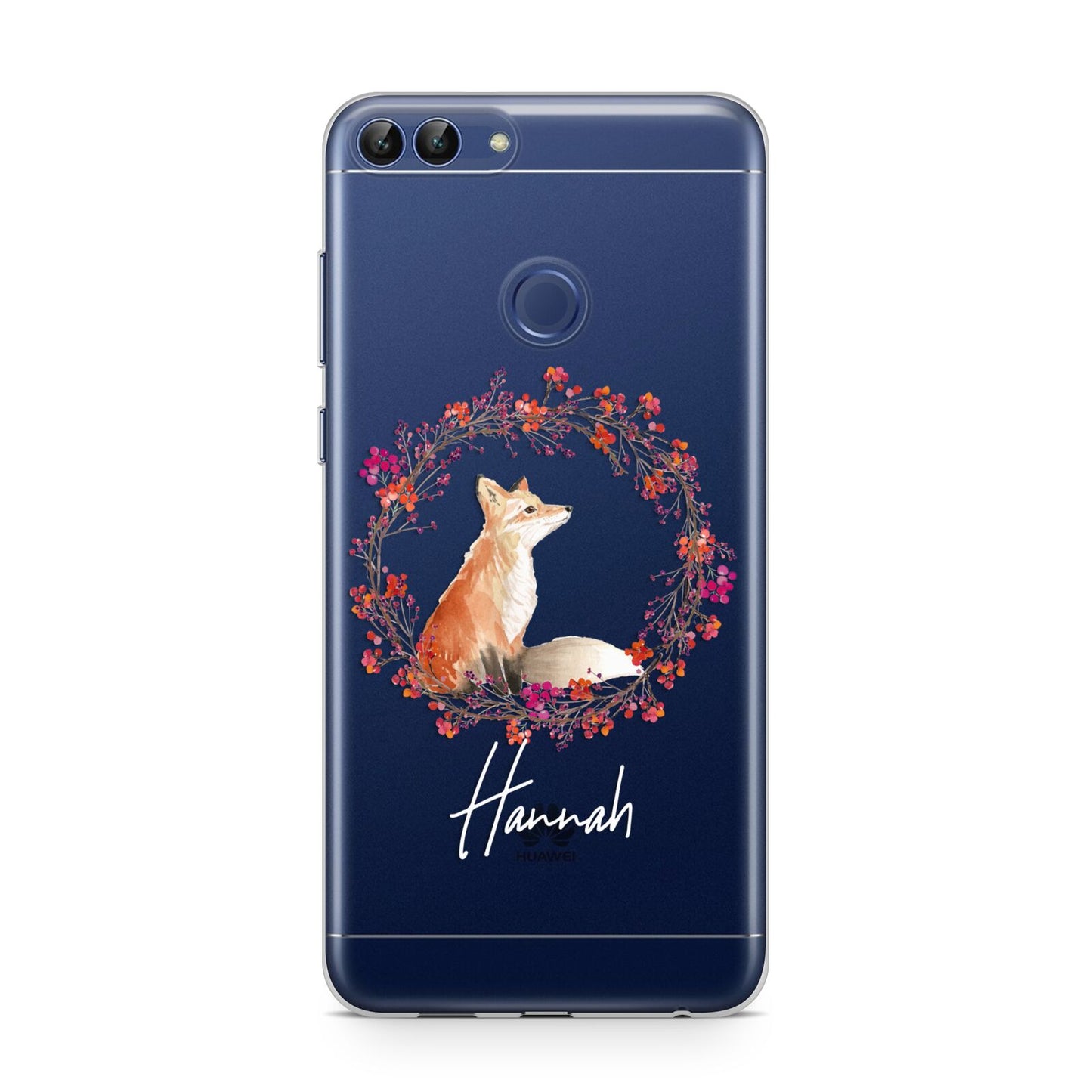 Personalised Fox Christmas Wreath Huawei P Smart Case